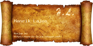 Henrik Lajos névjegykártya